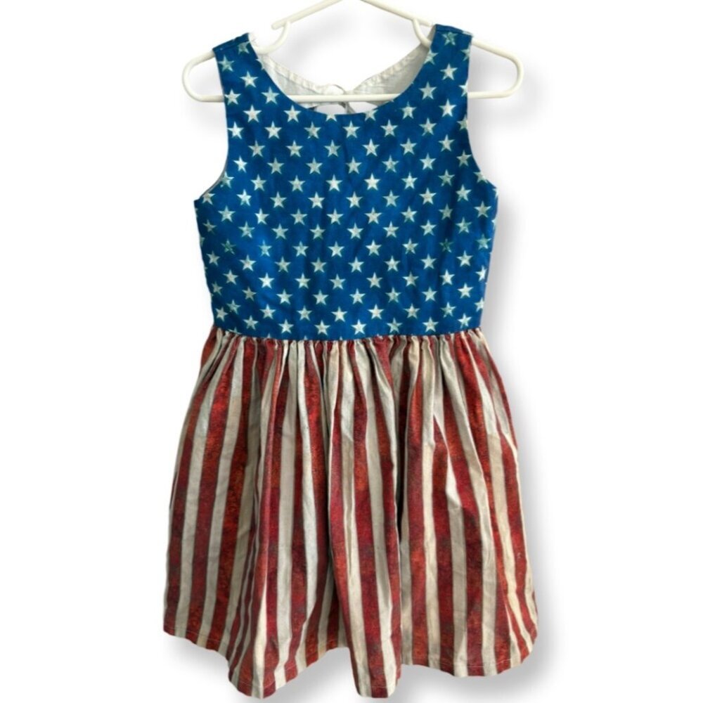 Patriotic Stars and Stripes Kids Dress